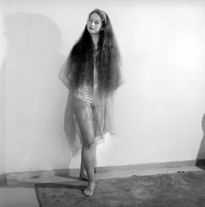 Fashion: Hair Styles: Judith Hoare seen here showing off her waist length hair