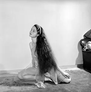 Fashion: Hair Styles: Judith Hoare seen here showing off her waist length hair