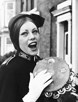 Images Dated 1st February 1974: Fashion model Janet Lord on parade with the Salvation Army February 1974