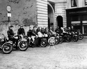 Fashion Rockers Youth A group of Rockers on their motorbikes in Greenock