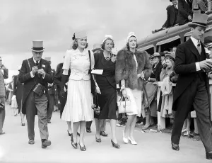 Fashion at Royal Ascot - June 1935 Ladies Day - women show off their style of dress