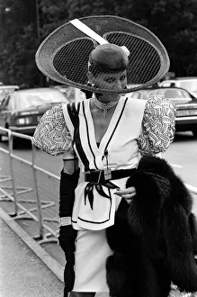 Fashion at Royal Ascot - June 1987 Ladies Day - A woman shows off her style of