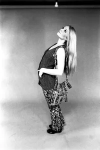 A fashion shoot from 13 April 1970 - A model wears trouses and waistcoat