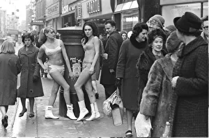 Fashion shoot in Oxford Street. Picture shows blonde Carole Kirkley