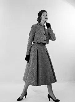 Skirt Prints: Fashion shoot for Womans Sunday Mirror. September 1955