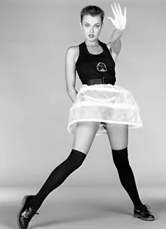 Fashion - Skirts - 1987. Arresting: this skimpy mini-crinoline hoop see-through skirt