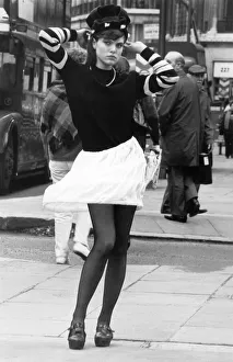 Fashion - Skirts New Style. Model Marla shows off the new short hop skirt