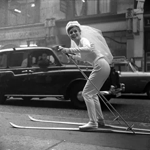 Weird Prints: Fashion wedding dress on skis - A rather unusual method of getting to the Church on time