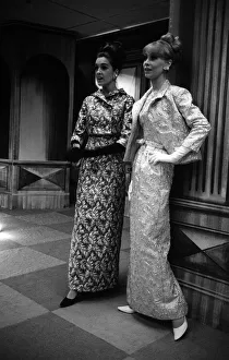1960s Fashion Prints: Fashions taken during London Fashion Week 1964 Wearing Evening dresses gowns with
