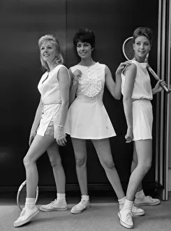 00779 Prints: Fashions for Wimbledon Photoshoot. Models displaying a selection of Fred Perry