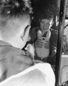 Father Christmas Geoffrey Hall aged 15 seen here at Bushlan Department Store at Stoke