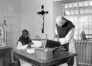 Prayer Prints: Father Cyprian, from Nigeria and Father Celsus take care of the binding of the monastery