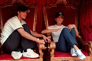 00085 Prints: Fee £250 Per Image David Beckham and Victoria Adams in July 1999