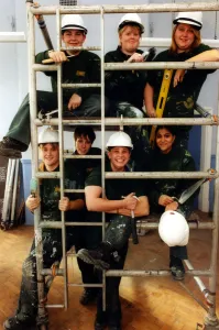 Female apprentices at Citiworks, Byker learning trades that traditionally were done by