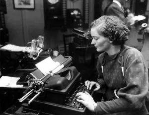 Secretaries Prints: Female office worker September 1936 1930s Electric typewriter