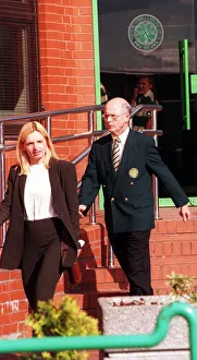 Fergus McCann and wife Elspeth leave stadium August 1998