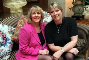 Fern Britton TV presenter with Nina Myskow October 1998 For Nina Myskow