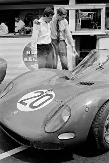 The Ferrari 330 P2 driven by Mike Parkes and Jean Guichet seen on the starting grid of