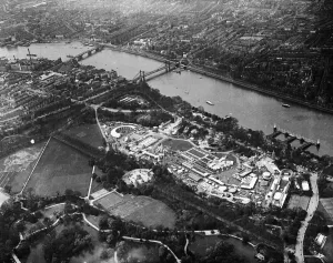 00200 Prints: Festival of Britain 1951 An Aerial view of the South Bank site of the Festival of