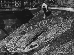 Festival of Britain 1951 dinburgh Old Historical floral clock display