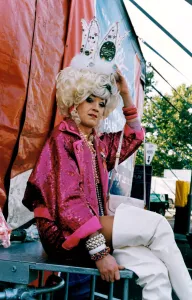 Festival of Comedys Lily Savage celebrates after being crowned Festival of Comedy