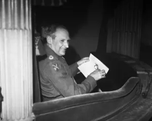 Officer Prints: Field Marshal Bernard Montgomery seen here enjoying the play