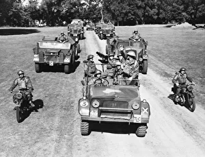 Jeeps Prints: Field regiment during exercises working with their wireless section and spotters