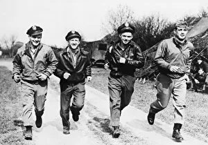 01472 Prints: Four fighter pilots of the Ninth Air Force. Left to right: 1st Lt. William M