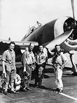 Pilots Prints: Some fighters of an Eastern escort carrier make their first kill on board HMS Empress