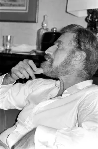 Film actor Charlton Heston at the Dorchester Hotel in London, today