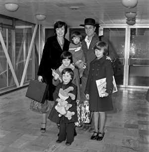 Film Actor Tony Curtis and wife Lesley and Children. Back Row L / R Mrs
