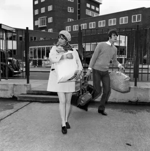 Film actress Julie Christie flew in from Paris where she has been working and shopping