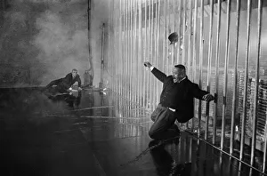 Film Goldfinger 1964 Sean Connery as James Bond 007 electrocutes Goldfinger