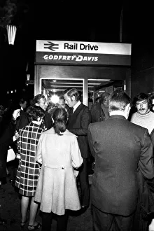 Film legend Michael Caine in Newcastle Central Station during the filming of Get Carter