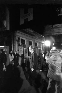 Film legend Michael Caine in Newcastle Central Station during the filming of Get Carter