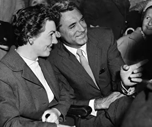 Cinemas Prints: Film star Cary Grant sits in the stalls of the Regal Cinema in Glasgow