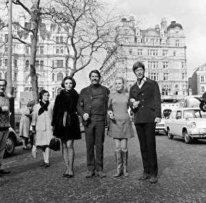 Film stars on a break during rehearsals for a Royal Film Performance of Franco
