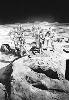 Filming at the BBC Ealing studios for Dr Who story call Moonbase