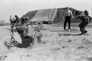 The filming of A Bridge Too Far'in Deventer, Holland. 10th May 1976