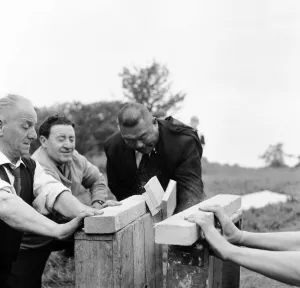 Filming the golf scene for Goldfinger'at Stoke Park golf course near Stoke