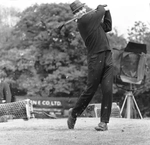 Filming the golf scene for Goldfinger'at Stoke Park golf course near Stoke