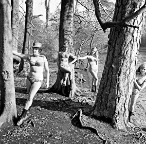 Filming, The Magnificent Two, on location in Black Park Country Park, Wexham