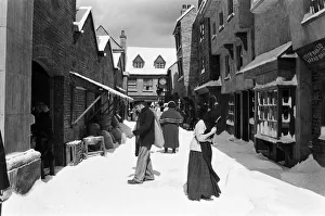 Location Prints: Filming of Oliver! at Shepperton studios. The scene which should have been shot in mid