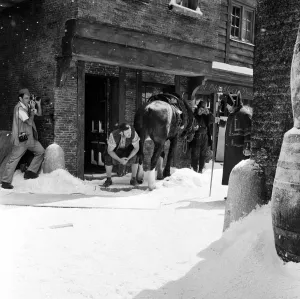 00894 Prints: Filming of Oliver! at Shepperton studios. The scene which should have been shot in mid