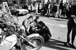 Motorbikes Prints: Filming of Quadrophenia in Brighton, based on the Mods and Rocker battles of the mid
