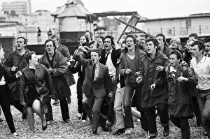 Filming of Quadrophenia in Brighton, based on the Mods and Rockers battles of the mid