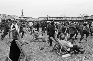 Filming of Quadrophenia in Brighton, based on the Mods and Rockers battles of the mid