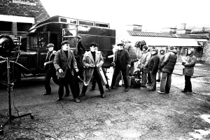 Filming of the television programme When the Boat comes in