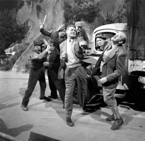 Filming Trouble in the Glen'at the Elstree Studio. December 1953 D7403