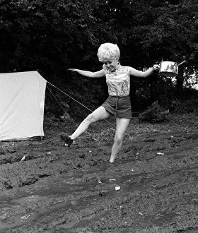 Films Carry On Camping Film 1968 Filming at Pinewood Studios Barbara Windsor gets